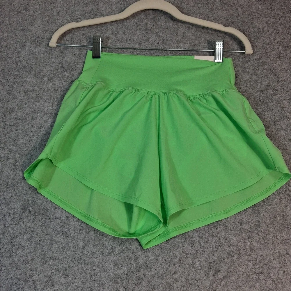DSG Stride High-Rise Shorts Womens XS Hyper Lime Green 3 Inch Athletic Running‎